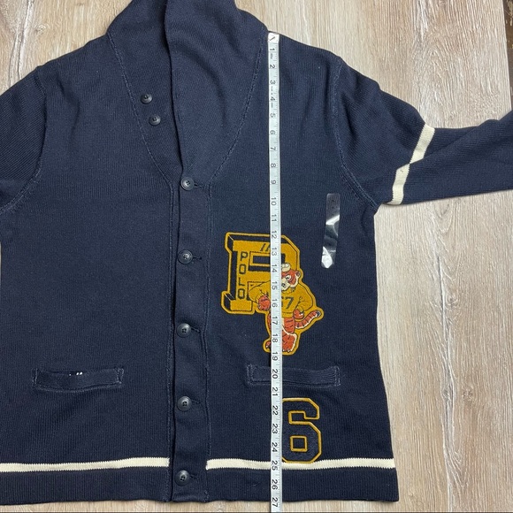 Polo Ralph Lauren The Tiger Varsity P Letterman Shawl Cardigan Sweater Men’s NWT - Picture 6 of 8